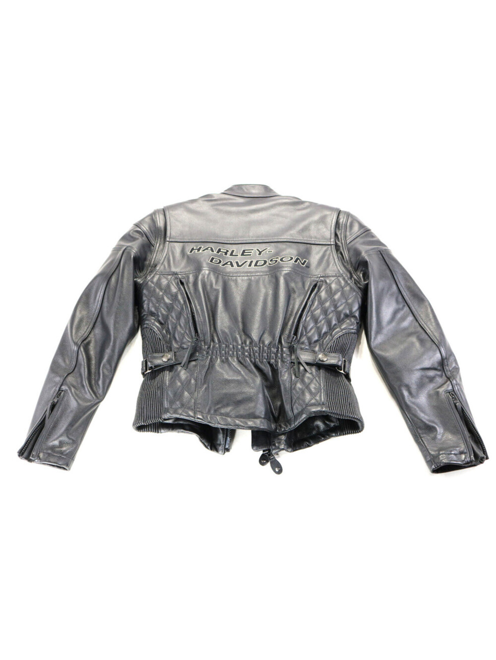 harley davidson jacket M black leather liner vents zip armor pockets Competition